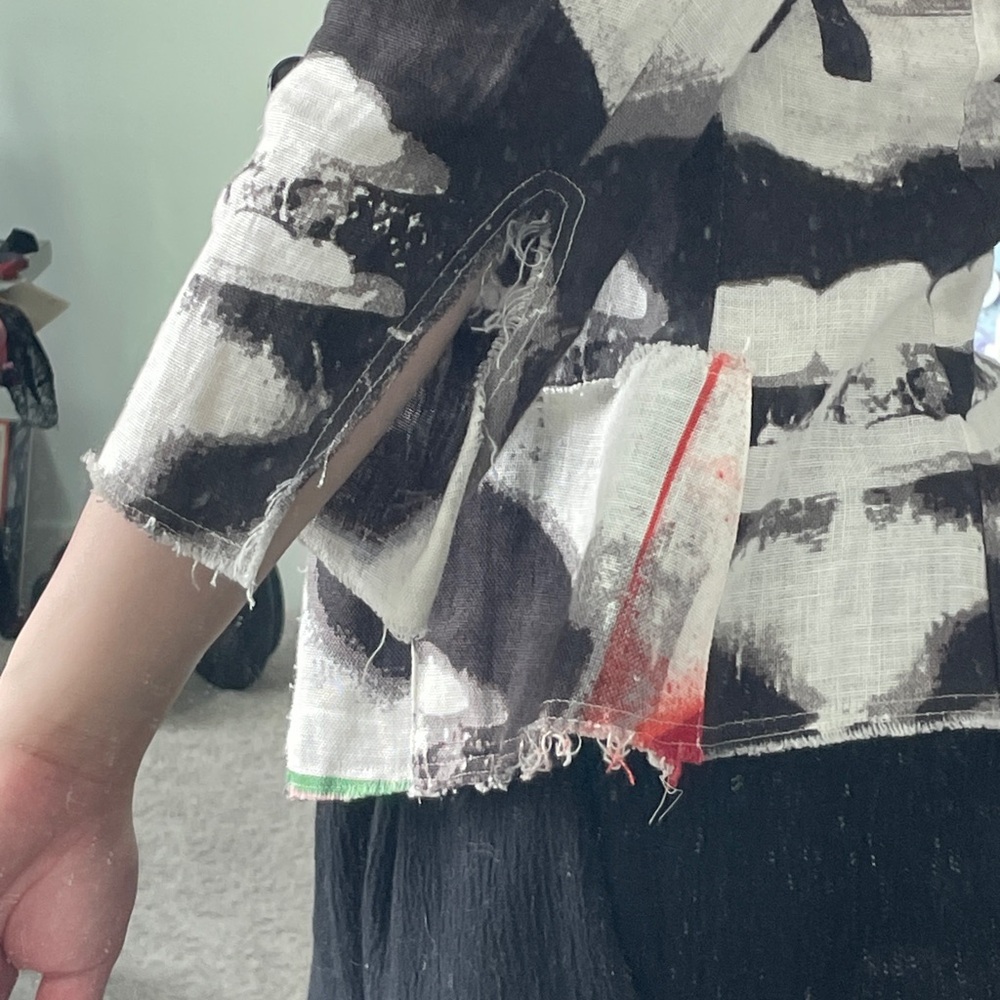 Paul Smith Linen Jacket With Bold Abstract Design View 4